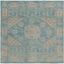 Kenya Hand-Knotted Wool Square Area Rug in Light Blue