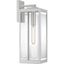 Silver Steel Dimmable Outdoor Lantern with Clear Glass