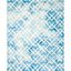 Hand-Tufted Blue and Ivory Wool Moroccan Watercolor 8' x 10' Rug