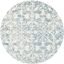 Hand-Tufted Dark Blue and Ivory Round Wool Rug