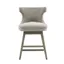 Light Grey Swivel Counter Stool with Wood Legs