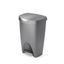 Gray Plastic Step-On Kitchen Trash Can with Soft Close Lid