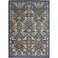 Allur Bohemian Navy and Jewel Tones 6' x 9' Synthetic Area Rug