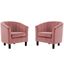 Dusty Rose Velvet Barrel Accent Chair