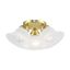 Polished Brass 3-Light Flush Mount with White Alabaster Glass