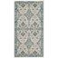 Ivory and Light Blue High Pile Synthetic Small Rug