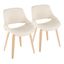 Natural Wood Cream Fabric Upholstered Side Chair