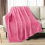 Twin Pink Sherpa Fleece Faux Fur Throw Blanket