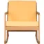 Eco-Friendly Eucalyptus Wood Rocking Chair with Yellow Cushions