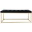 48'' Black Velvet and Brass Transitional Bench