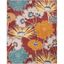 Allur Eclectic Floral 9' x 12' Red Multicolor Easy-Care Area Rug