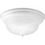 White Alabaster Glass 2-Light Flush Mount Ceiling Fixture