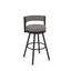 Eller 33.5" Modern Swivel Counter Stool in Taupe Grey Faux Leather