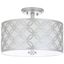 Cecily Silver Glass Drum Flush Mount Light