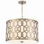 Aged Brass Elegance 5-Light Chandelier with White Silk Shade