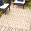 Cream and Orange Geometric Flatweave Indoor/Outdoor Rug