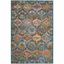 Madison Blue and Orange Synthetic Reversible Area Rug