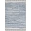 Ivory and Blue 4' x 6' Handmade Wool and Cotton Rug