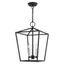 Devonshire Black Metal 3-Light Pendant with Crystal Accents