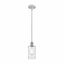 White and Polished Chrome Mini Pendant Light with Clear Glass Shade