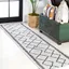 Tribal Diamond Trellis Easy-Care Indoor/Outdoor Area Rug - Black/Ivory