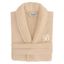 Beige Turkish Cotton Terry Cloth Unisex Bathrobe L/XL