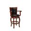 Cherry Wood and Leather Swivel Bar Stool, 44.5" Height