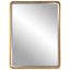 Antiqued Gold Leaf Rectangular Wall Mirror with Beveled Glass