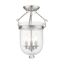 Elegant Brushed Nickel 3-Light Indoor/Outdoor Jar Ceiling Mount