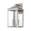 Brushed Nickel 3-Light Outdoor Wall Lantern with Clear Glass