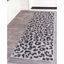 Light Gray and Black Abstract Animal Print Outdoor Runner Rug