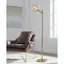 Abanson Modern Brown and Gold Floor Lamp with Glass Shade