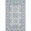 Handmade Ivory and Blue Wool Viscose Tufted Area Rug