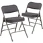 Ultra-Padded Gray Fabric Metal Folding Chair Set