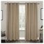 Natural Linen Room Darkening Grommet Top Curtain Panels