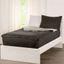 Twin Black Metal Frame Upholstered Platform Bed with Microfiber