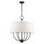 Ridgecrest Transitional Black 6-Light Chandelier with Off-White Shade