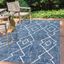 Ivory Diamond Trellis Easy-Care Synthetic Indoor/Outdoor Rug - 3x5