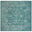 Turquoise 4' x 4' Square Synthetic Indoor/Outdoor Area Rug