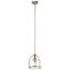 Transitional Brushed Nickel Mini Pendant with Clear Glass Shade