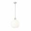 Brushed Nickel Globe Pendant with White Glass Shade