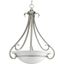 Torino Brushed Nickel 3-Light Inverted Pendant with Etched Glass Bowl