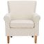 Hazina Beige Flower Pattern Club Chair with Wood Legs