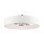 Sophisticated Brushed Nickel 4-Light Indoor/Outdoor Drum Pendant with Off-White Fabric Shade