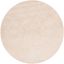 Ivory Hand-Knotted Round Wool and Synthetic Rug