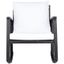 Breezy Black PE Rattan Rocking Chair with Plush White Cushions