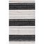 Black and White Striped Wool Cotton Area Rug