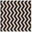 Safavieh Black and Beige Chevron Square Indoor/Outdoor Rug