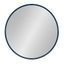 Travis 21.6'' Navy Blue Round Wood Wall Mirror