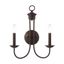 Estate Elegant Bronze 2-Light Wall Sconce with Steel Finish